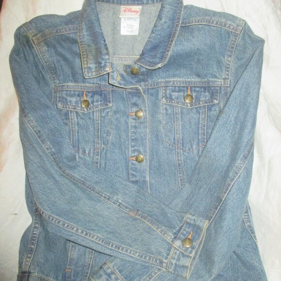 Vintage Disney Jean Jacket Tinker Bell Blue Denim Cotton Women’s Size M - Picture 3 of 3